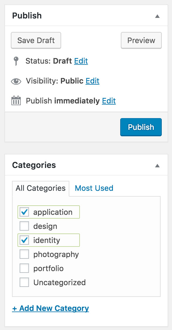 Associate Project to Categories