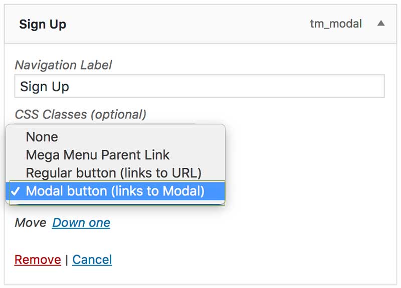 Add Modal Item