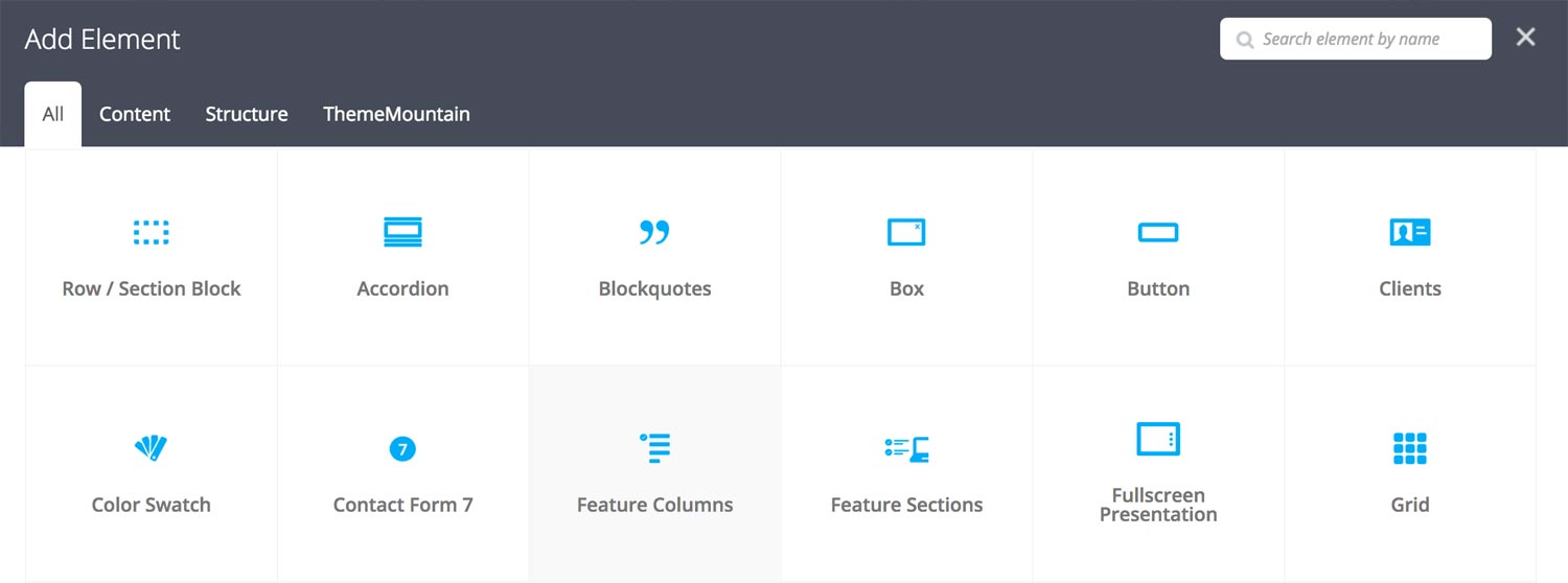Feature Columns Settings