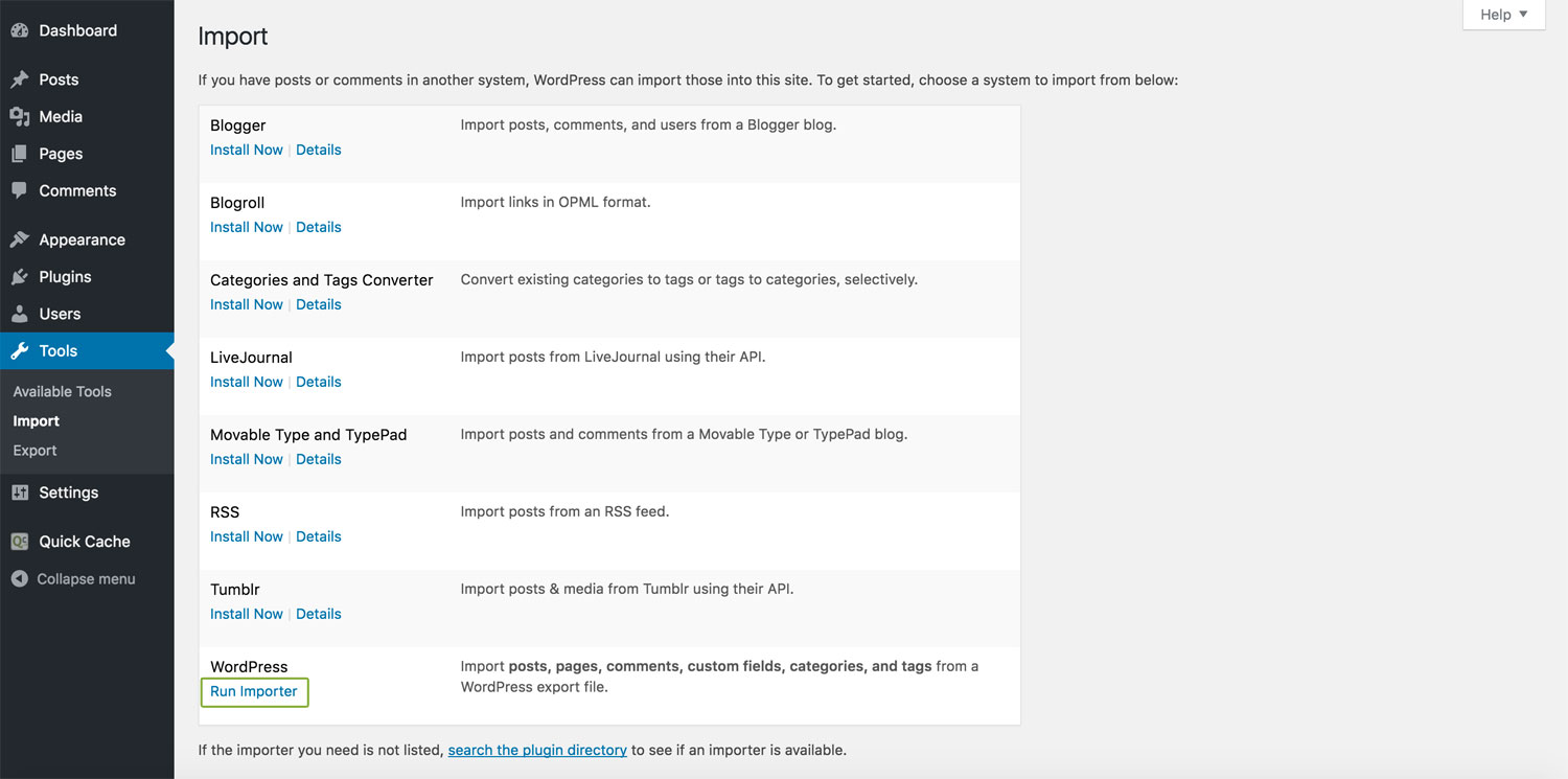 Import Form Data - WordPress Importer