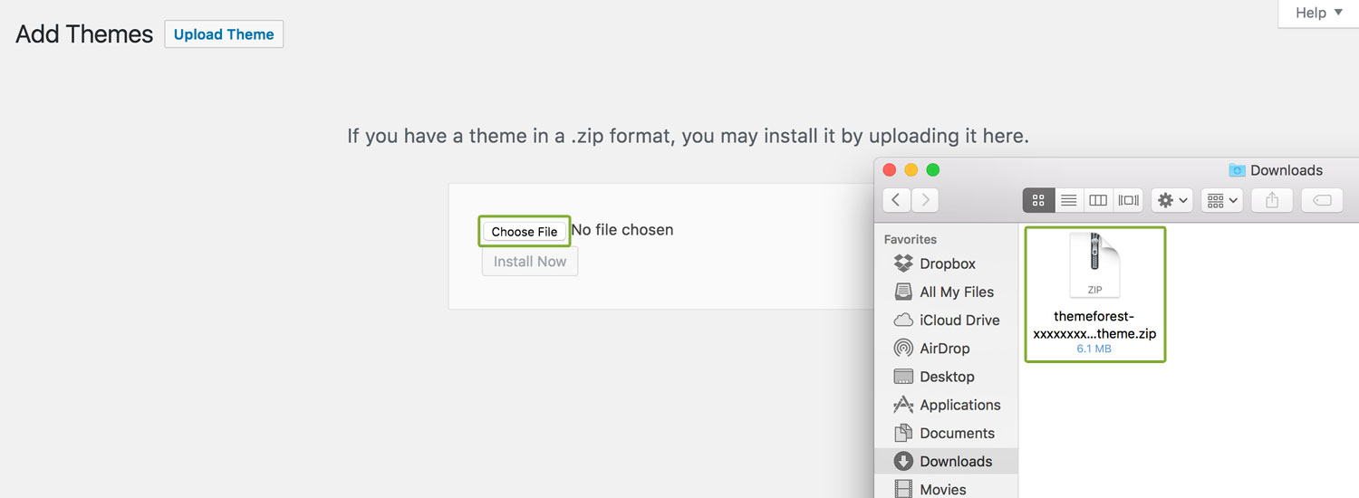 Install WordPress Theme