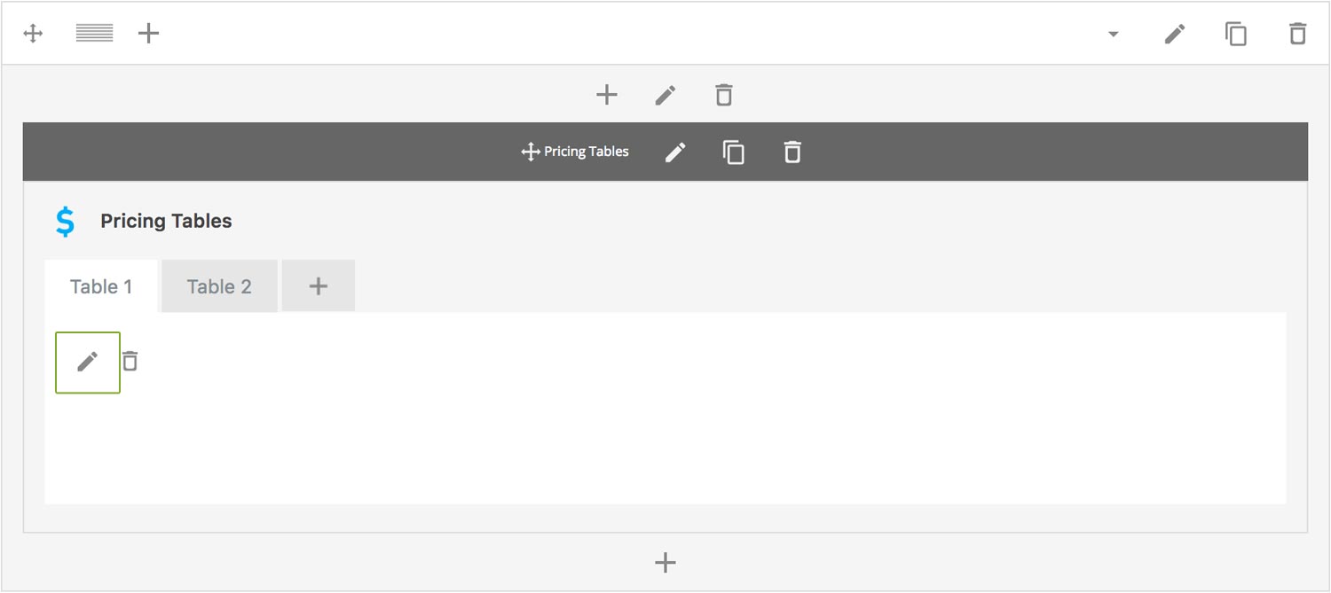 Pricing Table Add Content