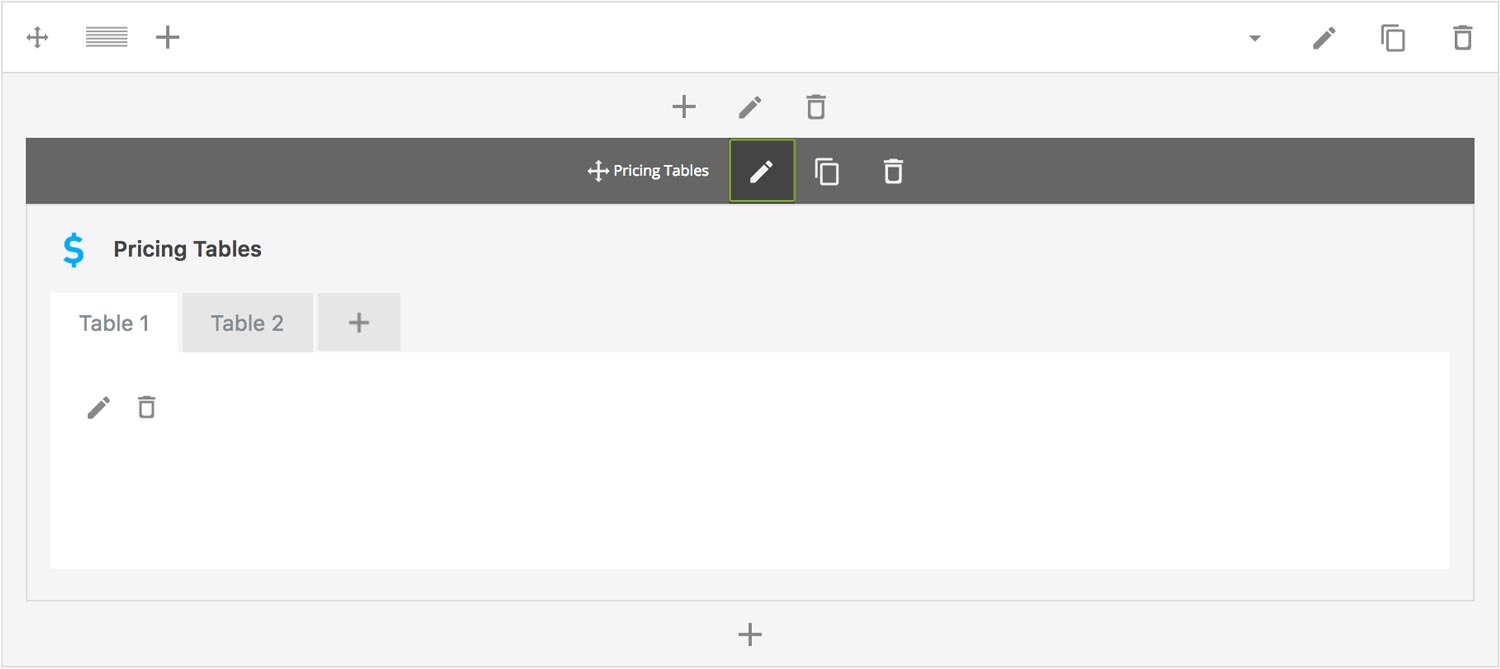 Pricing Table Settings