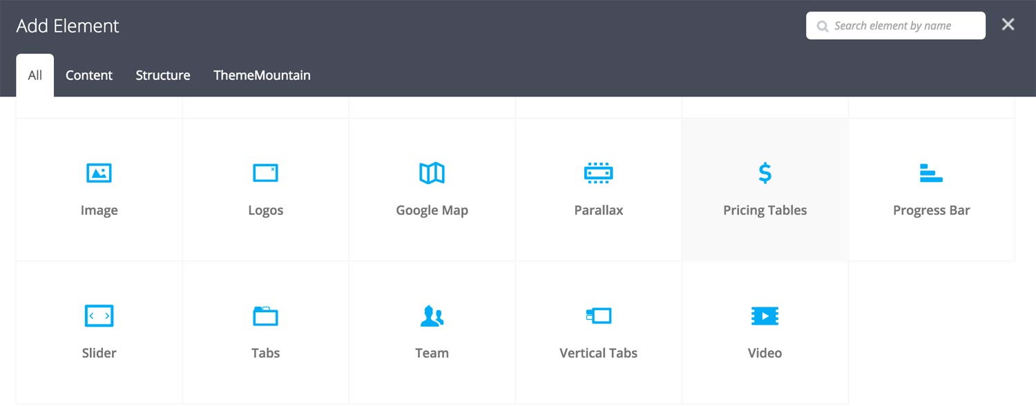 Pricing Table Settings