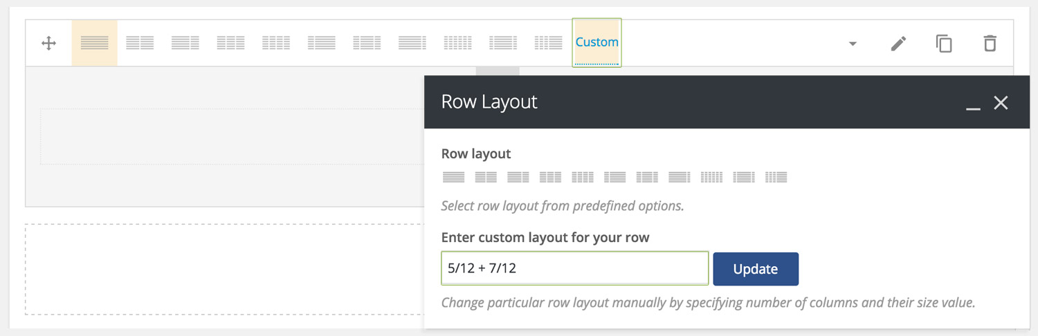 Row Column Fractions