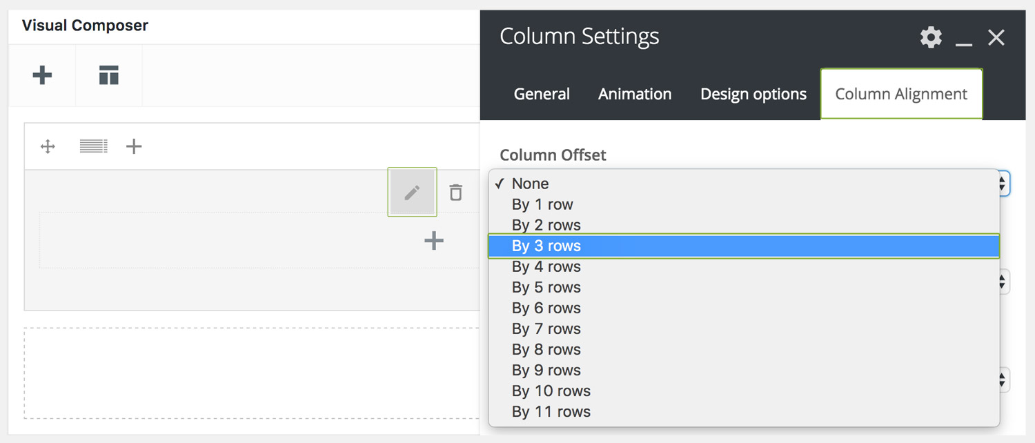 Row Column Offsets