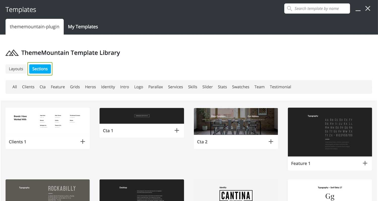 ThemeMountain Section Library