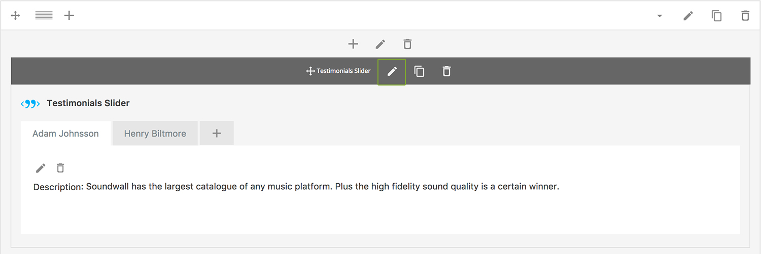 Testimonial Slider Section Settings