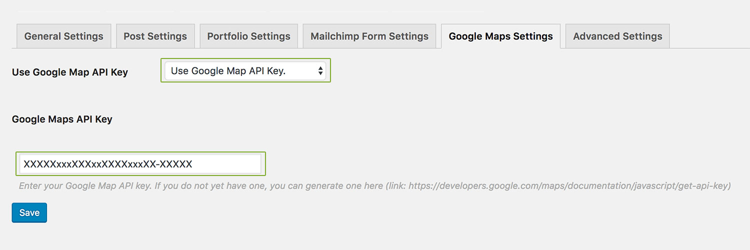 Google Map API Key Setting